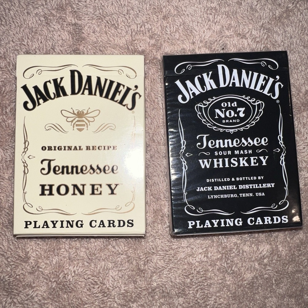 Playing Cards 2 Full Decks Jack Daniels Whiskey and Honey Whiskey New Unopened